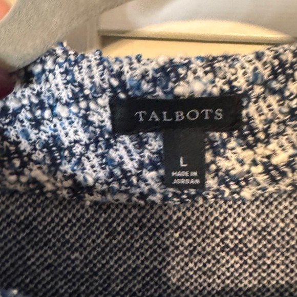 TALBOTS Womens 3/4 Sleeve Button Neck Tweed Knee Length Dress SZ L - Picture 2 of 3